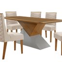 Ver imagem 7 de Mesa para Sala de Jantar Aster 180cm Mdf Tampo Laminado Canto Copo e 6 Cadeiras Safira