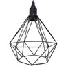 Lustre Pendente Aramado Duplo Diamante Cabo Cristal Regulável Preto Luminária Agp Ilumini Cabo Crist - 4