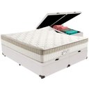 Ver imagem 1 de Cama Box Baú Branco e Colchão King Best Molas Ensacadas Queen 158x198x33 Anjos