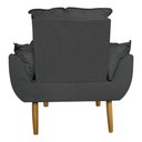 Ver imagem 3 de Poltrona Decorativa para Sala de Estar Opala Suede Cinza - Montanaris Decor MD MONTANARIS DECOR