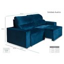 Ver imagem 2 de Sofá Reclinável 3 Lugares 2,10m Áustria New Tecido Veludo Encosto 4 Posições Espuma D23 Certificada