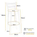 Ver imagem 3 de Kit 2 Banco Banqueta para Bancada Bistrô Balcão Ilha Cozinha Gourmet Exclusivas Estrutura Cobre