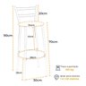 Kit 2 Banco Banqueta para Bancada Bistrô Balcão Ilha Cozinha Gourmet Exclusivas Estrutura Cobre - 3