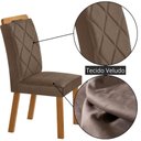 Ver imagem 6 de Mesa de Jantar Yasmin 180 Tampo com Vidro 6 Cadeiras Melissa Veludo Capuccino/Nat/Off/Serig. Off