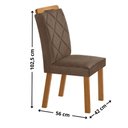Ver imagem 3 de Mesa de Jantar Yasmin 180 Tampo com Vidro 6 Cadeiras Melissa Veludo Capuccino/Nat/Off/Serig. Off