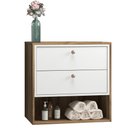 Ver imagem 1 de Balcão Gabinete Para Banheiro 60cm Com 02 Gavetas Gael B06 Branco Nogal - Lyam Decor