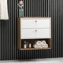Ver imagem 3 de Balcão Gabinete Para Banheiro 60cm Com 02 Gavetas Gael B06 Branco Nogal - Lyam Decor