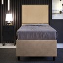 Ver imagem 3 de Cabeceira Cama Box Solteiro Com Tachas 100 cm Vicenza L02 Linho Bege Escuro - Lyam Decor