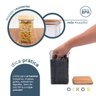 Pote de acrílico 1,4L com tampa de bambu transparente quadrado - Oikos - 4