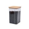 Pote de acrílico 1,4L com tampa de bambu transparente quadrado - Oikos - 1