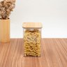 Pote de acrílico 1,4L com tampa de bambu transparente quadrado - Oikos - 5