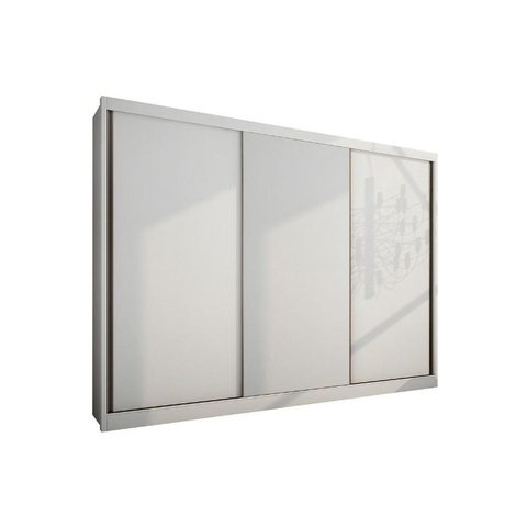Guarda Roupa Casal 3 Portas de Correr e 8 Gavetas Sollo Plus Branco - Novo Horizonte