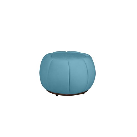 Puff Concha 60cm Veludo: Azul Turquesa