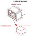 Ver imagem 6 de Forno Fogatti Elétrico Bancada Top 60litros Black 110v