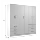 Ver imagem 4 de Guarda-roupa Casal New Encante 6 Portas 6 Gavetas Branco - Evidencia Móveis