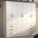 Ver imagem 1 de Guarda-roupa Casal New Encante 6 Portas 6 Gavetas Branco - Evidencia Móveis