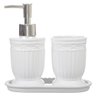 Kit Banheiro Lavabo Conjunto + Bandeja 3 Peças Branco Greece - 1