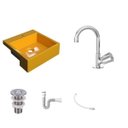 Ver imagem 2 de Kit Cuba XQ355 Torneira C50 e Válvula 1 Polegada ABS Sifão Flexível PVC Compace