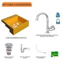 Ver imagem 3 de Kit Cuba XQ355 Torneira C50 e Válvula 1 Polegada ABS Sifão Flexível PVC Compace