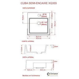 Kit Cuba XQ355 Torneira C50 e Válvula 1 Polegada ABS Sifão Flexível PVC Compace - 8