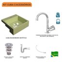 Ver imagem 3 de Kit Cuba XQ355 Torneira C50 e Válvula 1 Polegada ABS Sifão Flexível PVC Compace