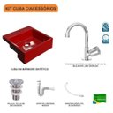 Ver imagem 3 de Kit Cuba XQ355 Torneira C50 e Válvula 1 Polegada ABS Sifão Flexível PVC Compace