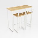 Ver imagem 1 de Bancada Cozinha Balcão Gourmet Pinus 2 Banquetas Pinus Br
