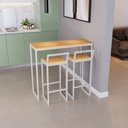 Ver imagem 2 de Bancada Cozinha Balcão Gourmet Pinus 2 Banquetas Pinus Br