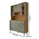 Ver imagem 4 de Armário de Cozinha Kit 8 Portas 2 Gavetas com Vidro Freijó/gris - Panorama Móveis