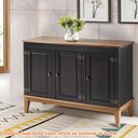 Ver imagem 2 de Buffet Antoine 3 Portas Cor Preto com Amendoa 114 Cm - 62645