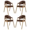 Kit 04 Cadeiras Suellen Decorativa para Mesa Jantar Courino Cor:marrom Escuro - 1