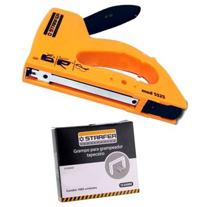 Kit Grampeador Tapeceiro Profissional ABS 5525 + Grampos 106/6mm 1000 peças - Starfer