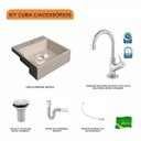 Ver imagem 3 de Kit Cuba Xq355 Torneira 1198 Metal e Válvula 1 Polegada Sifão Flexível Pvc Compace