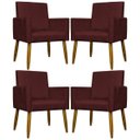 Ver imagem 1 de Kit 4 Poltronas Decorativas Mari Suede Pé Palito 30cm Castanho