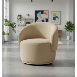 Poltrona Decorativa Giratória Sala de Estar Recepção Jasmine Suede