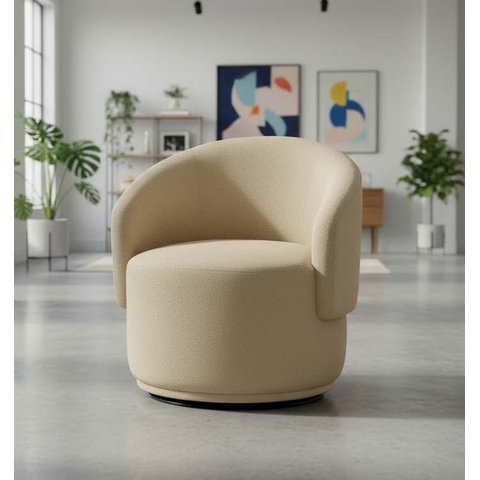 Poltrona Decorativa Giratória Sala de Estar Recepção Jasmine Suede