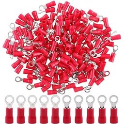 500un Terminal Anel Rv1.25-5 Vermelho Pré Isolado 0,5-1,5mm - 5
