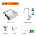 Ver imagem 3 de Kit Cuba Xq355 Torneira 1198 Metal e Válvula 1 Polegada Sifão Flexível Pvc Compace