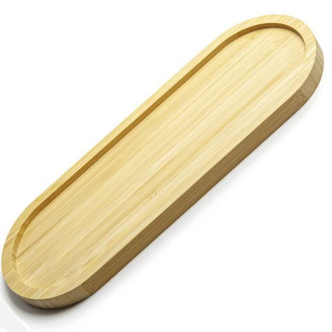 12 Bandejas em Bambu Oval Travessa Gamela 33x12cm Petisqueiras Bandejas Multiuso Uz Decorar Restaura
