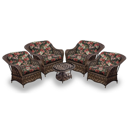 Conjunto de Poltronas Fibra Sintética Naja - 4 Poltronas + 1 Mesa Centro - Tecido Maui Preto - 1