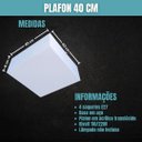 Ver imagem 4 de Luminária Plafon Aço e Acrílico Sobrepor Quadrado 40x40 Cm - Branco Texturizado