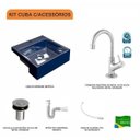 Ver imagem 3 de Kit Cuba XQ355 Torneira 1198 Metal Válvula Click 1 Polegada B Sifão PVC Flexível Compace