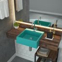 Ver imagem 1 de Kit Cuba XQ355 Torneira 1198 Metal Válvula Click 1 Polegada B Sifão PVC Flexível Compace
