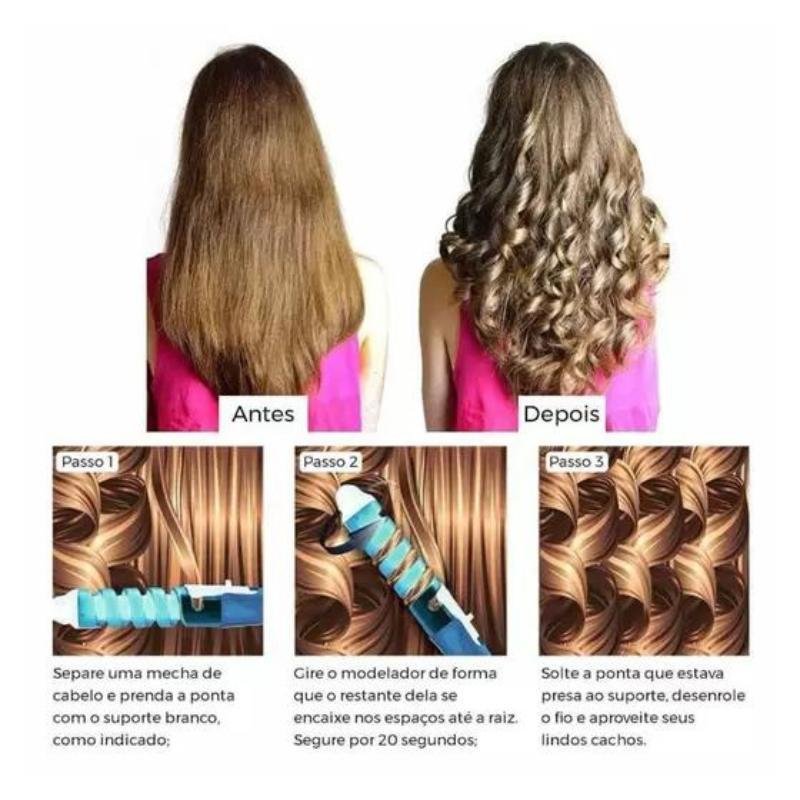 Modelador Cachos Spiral Prático Aparelho Fazer Cachos Cabelo - 4