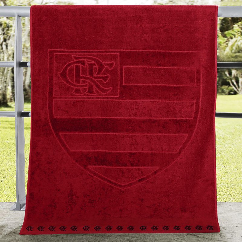 Toalha de Banho Buettner Jacquard Veludo Futebol Flamengo 70cmx140m Scarlet - 2