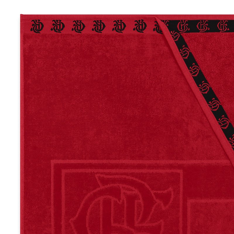 Toalha de Banho Buettner Jacquard Veludo Futebol Flamengo 70cmx140m Scarlet - 3