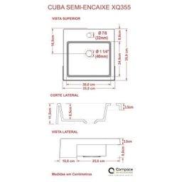 Kit Cuba XQ355 Torneira 1198 Metal Válvula Click 1 Polegada B Sifão PVC Flexível Compace - 8