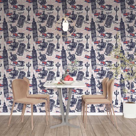 Papel de Parede Casual Londres Comida Gh Papel de Parede 3,0m