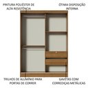 Ver imagem 6 de Guarda-roupa Solteiro Madesa Luke 2 Portas de Correr com Espelho - Rustic