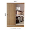 Ver imagem 4 de Guarda-roupa Solteiro Madesa Luke 2 Portas de Correr com Espelho - Rustic